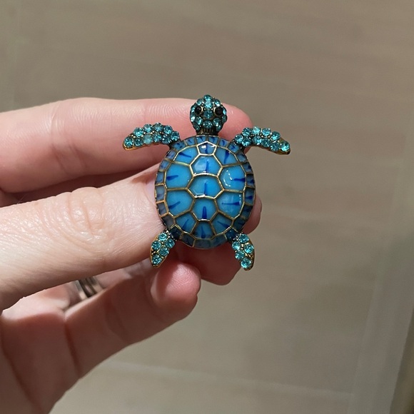 Jewelry - Blue Turtle Brooch
